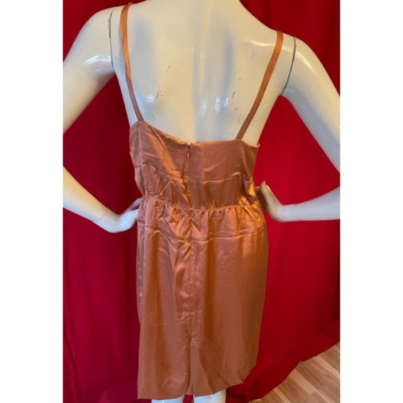 J Crew Serenade Hammered Silk Dress Size 4 Orange Coral - Picture 5 of 6